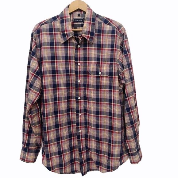 GANT BUTTON Up Shirt, Plaid, Sz L - Picture 1 of 3